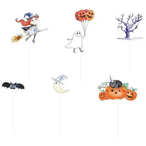 Comparateur de prix : Lot de 6 décors Halloween sur pique