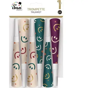 RueDeLaFete Lot de 6 trompettes multicolores pas cher
