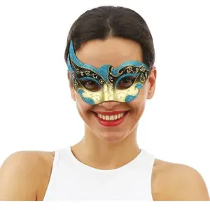 Comparateur de prix : Loup vénitien bleu et or