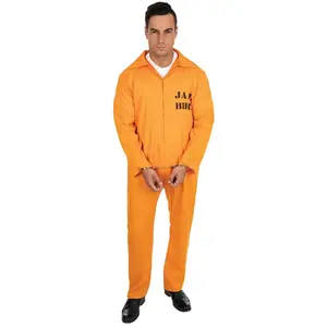 Déguisement prisonnier américain orange adulte, taille XS FETE-23768 pas cher