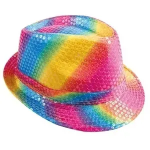 Comparateur de prix : Boland Chapeau tissu sequins adulte - Borsalino - Lollipop - Bleu - Mixte - Extérieur