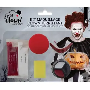 Comparateur de prix : 1 Kit de maquillage Clown Horreur pour la fête d'Halloween REF/20600