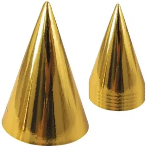 Comparateur de prix : Sachet de 6 chapeaux pointus métal OR FETE-21801