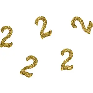Comparateur de prix : Lot de 50 confettis pailletés Chiffre 2 Or