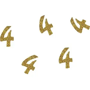 Comparateur de prix : Lot de 50 confettis pailletés Chiffre 4 Or