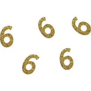 Comparateur de prix : Lot de 50 confettis pailletés Chiffre 6 Or