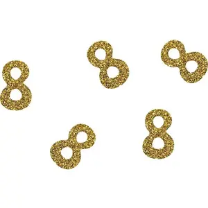 Comparateur de prix : Lot de 50 confettis pailletés Chiffre 8 Or