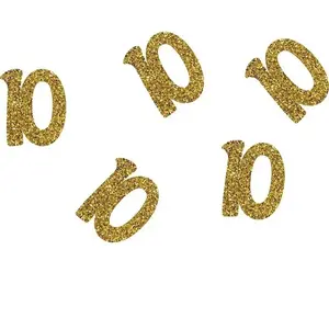 Comparateur de prix : P'TIT Clown re21044 - Lot de 50 confettis pailletés Chiffre 10 Or