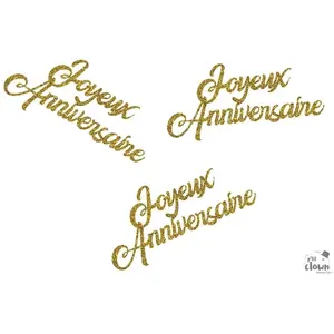 Lot de 30 confettis pailletés Joyeux Anniversaire Or FETE-21053