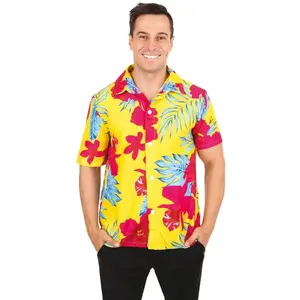 Comparateur de prix : Chemise hawaïenne fleurs, taille adulte L/XL