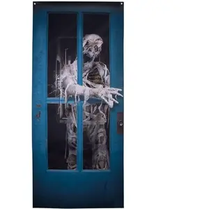 Comparateur de prix : P'TIT CLOWN - Décoration de Porte Halloween - 180 x 80 cm - Polyester - Effet Effrayant pour Accueil Terrifiant - Idéal pour Soirées à Thème et Ambiance de Frayeur
