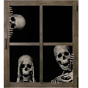 Comparateur de prix : PTIT CLOWN 3 Stickers squelettes pour décoration de fenêtre Halloween 40cm REF/22994
