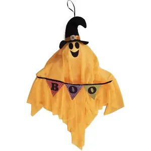 RueDeLaFete Petit fantôme à suspendre orange 60cm pas cher