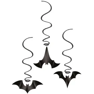 RueDeLaFete Spirale Halloween à suspendre - chauve-souris - lot de 3 pas cher