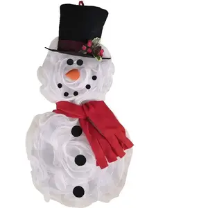 P'TIT Clown re22828, Couronne de porte Bonhomme de neige 60 cm