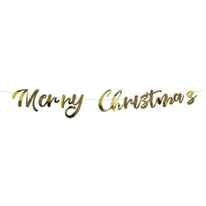 Comparateur de prix : Guirlande Merry Christmas, Or de 2 mètres