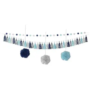 RueDeLaFete Kit déco 5 pièces bleu pas cher