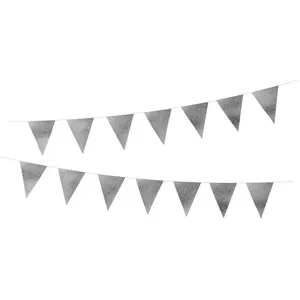 Comparateur de prix : PTIT Clown re22582 - Guirlande Fanions pailletés Argent