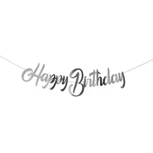 P'TIT Clown re22581 - Guirlande Happy Birthday Argent pas cher