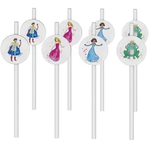 Comparateur de prix : P'TIT Clown re22503 - Lot de 8 pailles anniversaire Princesses
