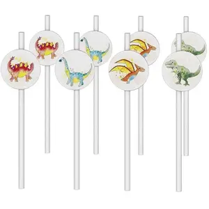 Comparateur de prix : Lot de 8 pailles anniversaire Dinosaures - PTIT CLOWN - re22500 - Vert