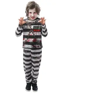 Déguisement prisonnier - noir, blanc - Enfant - 10/12 ans 22085PC pas cher