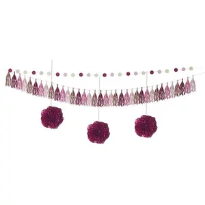 RueDeLaFete Kit déco 5 pièces rose pas cher