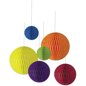 Comparateur de prix : RueDeLaFete Lot de 6 boules alvéolées multicolore FETE-22647