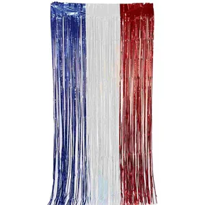 Comparateur de prix : PTIT CLOWN Rideau de porte France avec franges tricolores: bleu, blanc et rouge 1 x 2m (x1) REF/22395