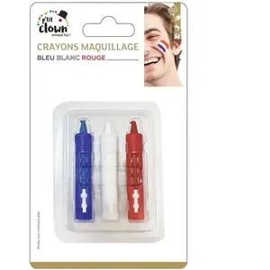Comparateur de prix : Set de 3 crayons de maquillage France Bleu Blanc Rouge