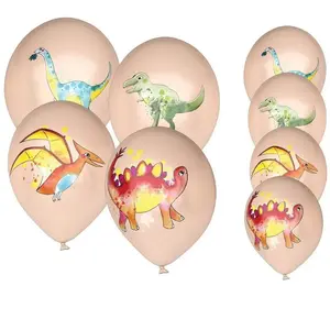 PTIT Clown re22463 - Lot de 8 ballons anniversaire Dinosaures pas cher
