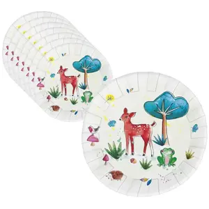 Comparateur de prix : Assiettes - P'TIT Clown - Animaux de la forêt - Carton - 23 cm - Blanc
