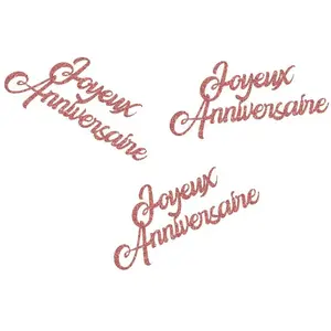 RueDeLaFete Lot de 30 confettis pailletés Joyeux Anniversaire Rose gold pas cher