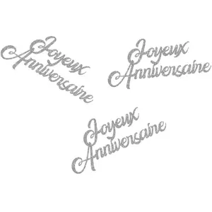Comparateur de prix : Lot de 30 confettis pailletés Joyeux Anniversaire Argent FETE-22727