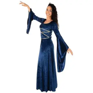 Costume robe médiévale bleue taille S/M FETE-22707 pas cher