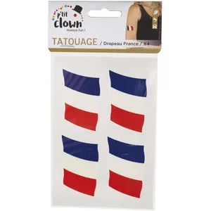 Comparateur de prix : Lot de 4 tatouages Drapeau France FETE-27717