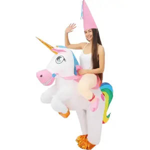 Déguisement Gonflable Licorne avec Cavalier Adulte Costume EVJF Taille Unique pas cher