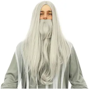 Comparateur de prix : Perruque et barbe mage, Gris