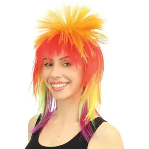 RueDeLaFete Perruque PUNK femme multicolore pas cher