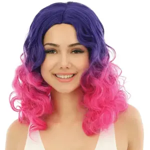 Comparateur de prix : Perruque manga longue bouclée luxe Violet/Rose