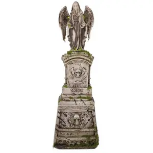 RueDeLaFete Pierre tombale statue ange - lumineux - 170cm pas cher
