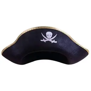 Chapeau feutre pirate noir petit modèle pas cher