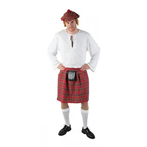 Comparateur de prix : P'tit Clown Kilt écossais homme - Rouge à carreaux - Taille unique 44/48