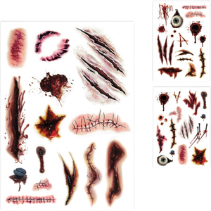APTAFÊTES Planche faux tatouages cicatrices Halloween Rose pas cher