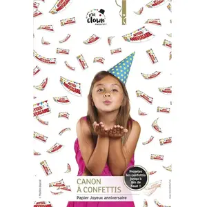 RueDeLaFete Canon à confettis 40 cm - papier Joyeux Anniversaire pas cher