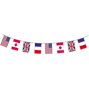 Comparateur de prix : RueDeLaFete Guirlande tissu 4 pays  D DAY, 10 mètres FETE-28110