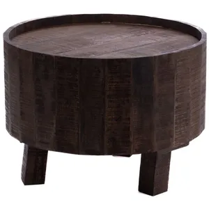 Comparateur de prix : AMADEUS Table basse ronde en manguier foncé avec rangement d60 - foret