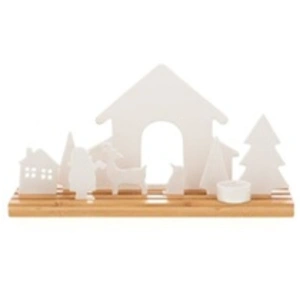 Amadeus Bougeoir village de Noël - - Blanc - Porcelaine