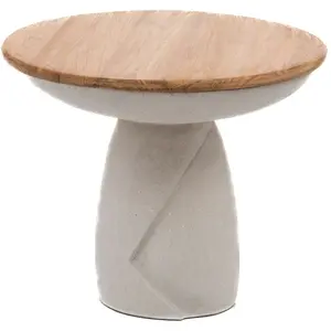 Comparateur de prix : Hellin Bout de canapé organique en composite gris et teck d54 - yukon
