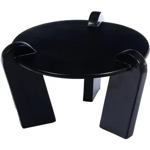 Amadeus Table basse ronde 64x40 cm en aluminium noir